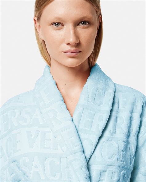 versace bath robe blue|Versace bath robes for women.